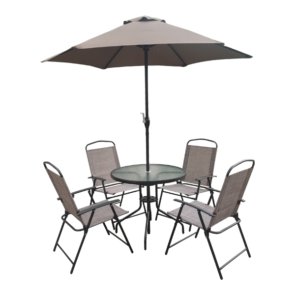 Royal Homes Outdoor Dining Sets with Sunshade Black Four Seats