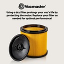 Vacmaster Standard Vacuum Cartridge Filter &amp; Retainer