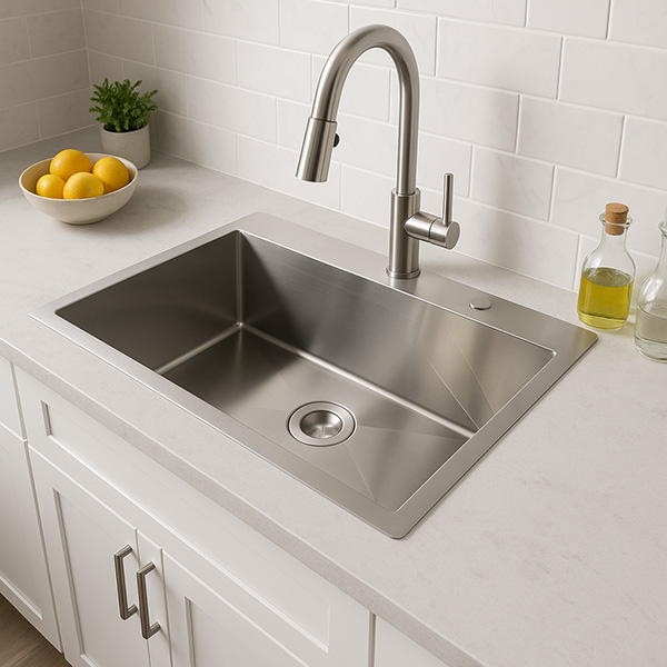 Royal Homes Single Bowl Kitchen Sink 30.75 x 19.75 x 8.75 In. 304 Stainless