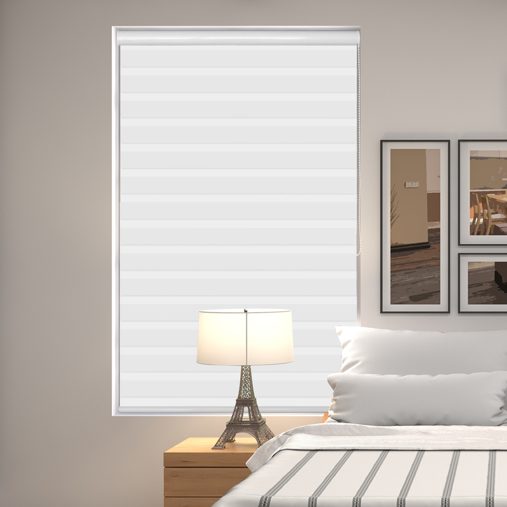 Kenneth Cole Luxury Zebra Blinds 72x90 In. (Blackout) White