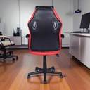 Mobel Executive Gaming Chair, Padded Arms, Black/Red/Grey (Weight Limit 220lb)