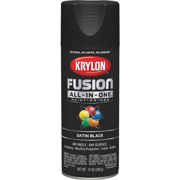 ^Krylon Fusion All-In-One Satin Spray Paint &amp; Primer, Black