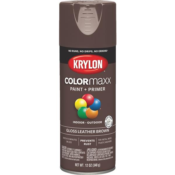 Krylon ColorMaxx 12 Oz. Gloss Spray Paint, Leather Brown