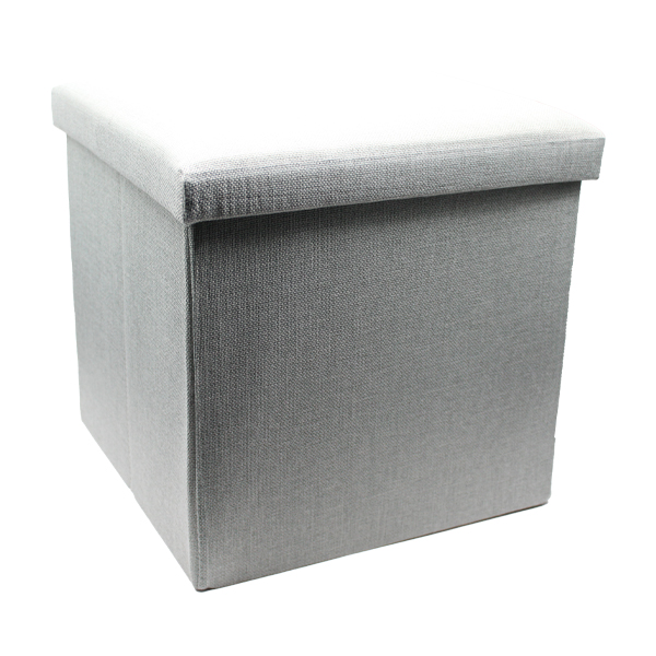 Royal Homes Storage Foot Stool 15x15 In. Linen Design