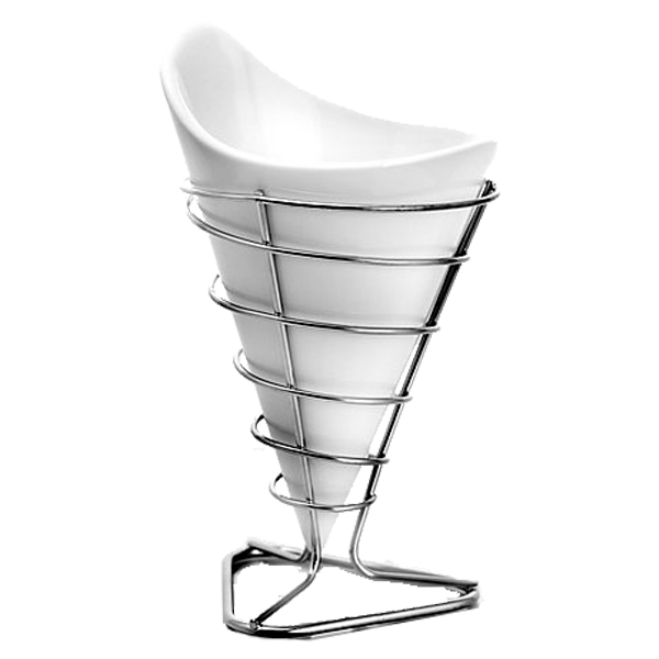 ****Gracious Dining French Fry Bucket 8x7.75in Ceramic White