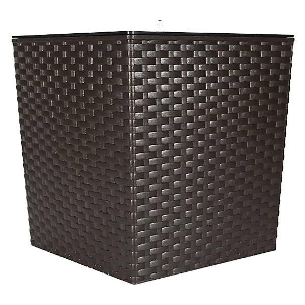****Rey Planter Square Rattan Style 15.75in
