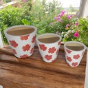 Classy Homes Ceramic Plant Pots Floral Multicolor 3 Piece Set