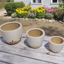 Classy Homes Ceramic Plant Pots Floral Multicolor 3 Piece Set