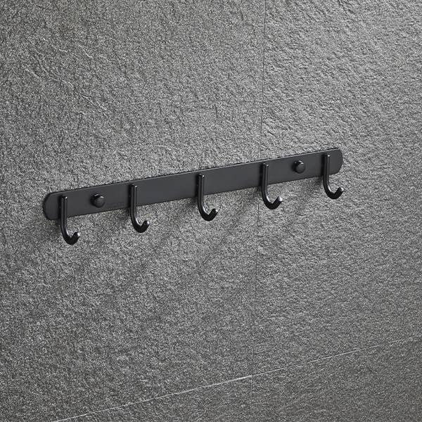 Royal Homes 5-Peg Towel Hook, Black