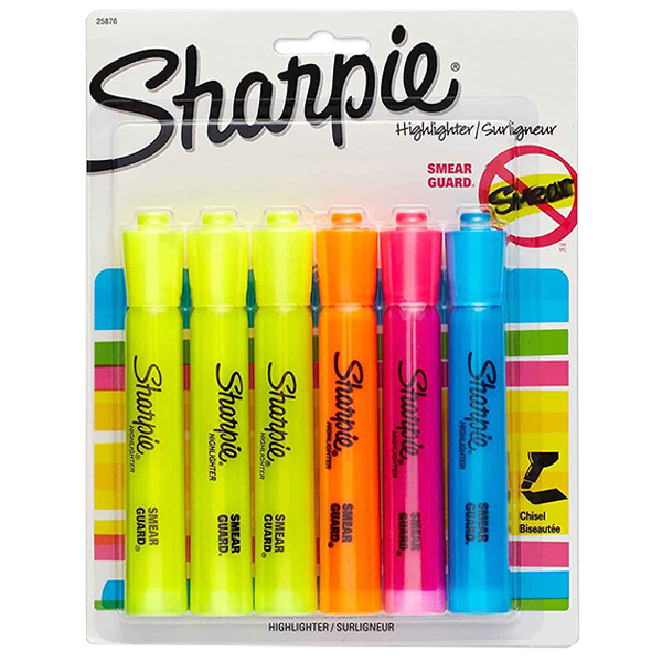 ****Sharpie Highlighters Assorted Colours, Set of 6