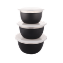 ****Bombay 6pc Bowls with Lids .8, 1, 1.5 Qt. Stainless Steel/ Blk