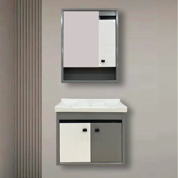 Royal Homes Bathroom Vanity, White &amp; Grey 24 in