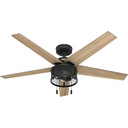 Hunter Belvedere Indoor/Outdoor Ceiling Fan with Light Kit 52 In. Matte Black (C.F.M - 4343)