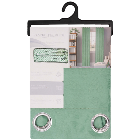 Bontaina Grommet Window Curtain Panel with Tie Back 55 x 90 In. Natural