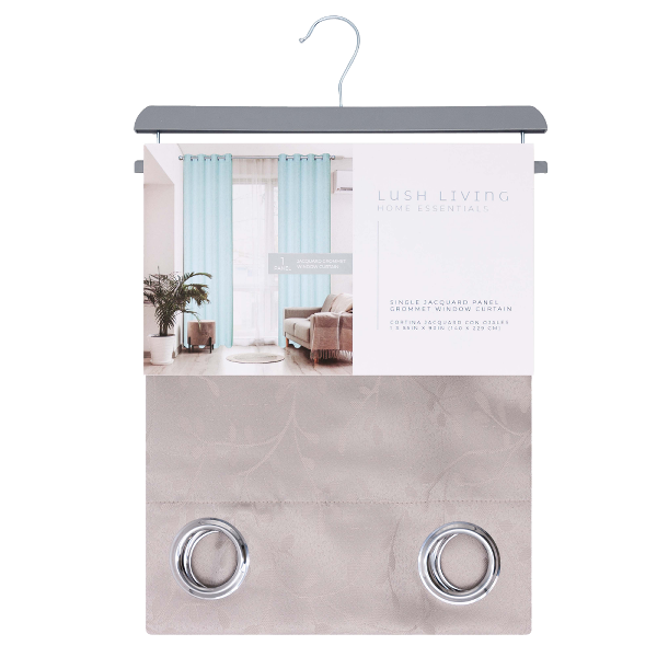 Vineburg Grommet Window Curtain Panel with Tie Back 55 x 90 In. Pewter