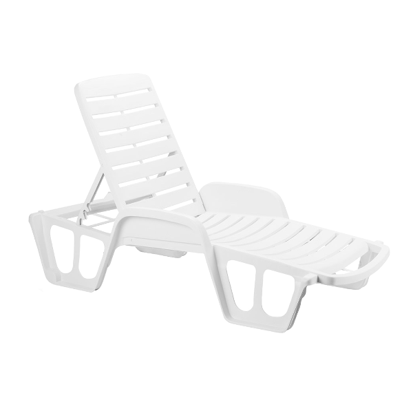 ProGarden Lettino Stacking Lounge Chair, White