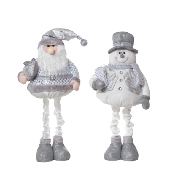 Miro Christmas Santa Figurine 43-76cm Silver/ White