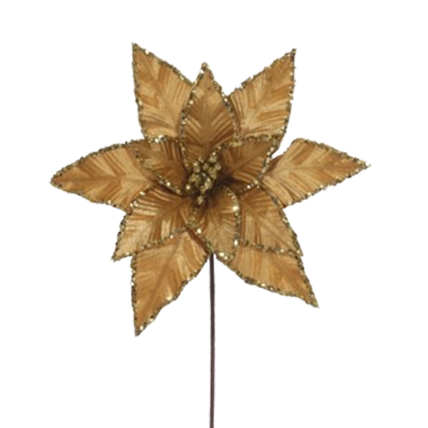 Miro Christmas Poinsettia Stem 50cm Gold