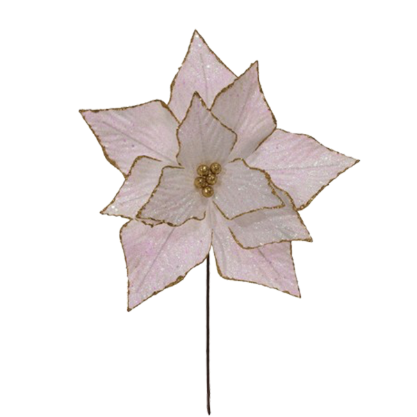 Miro Christmas Poinsettia 11P 34x30cm White-Gold