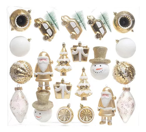 ****Miro Christmas Ornaments Assorted 6-13cm Gold-White