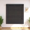Kenneth Cole Paulownia Wood Venetian Blinds 78 x 90.5 In. (198x230cm), Dark Brown