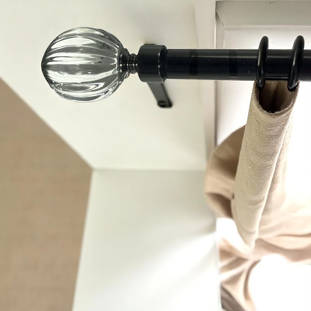 Classy Homes Curtain Rod 28-48 in Single Black Nickel 16/19