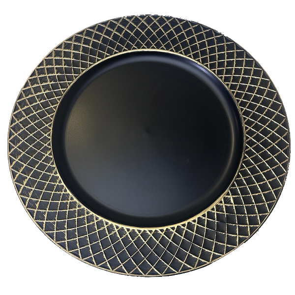 SoHo Charger Plate, Black / Gold