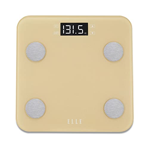Elle Body Fat Analysis Digital Bathroom Scale, Glitter Gold