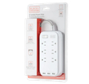 Black &amp; Decker 6-Outlet Power Strip 3 USB-A, White