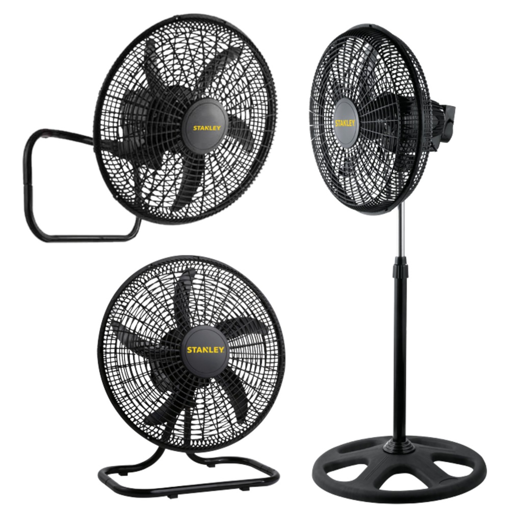 Stanley Pedestal Fan 3-In-1 Function 18 In. 3-Speed, Black