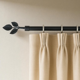 [HHHD-CTRD-01060 (RH075-120B) CHCR28638] Classy Homes Curtain Rod 66-120 in Single Black 16/19