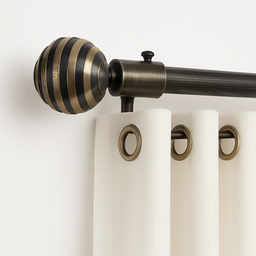 [HHHD-CTRD-01070 (RH105-48AB) CHCR29989] Classy Homes Curtain Rod 28-48 in Single, Nickel 16/19