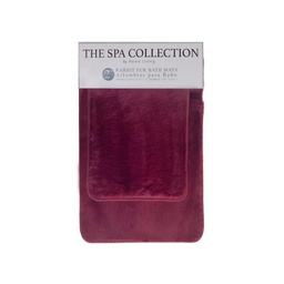 [736-1405354] Spa Collection 2pc Set Faux Rabbit Fur Mats, Burgundy