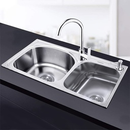 [RH920013 RHTDBKS11158] Royal Homes Topmount Double Bowl Kitchen Sink 31 x 17 x 8 In.