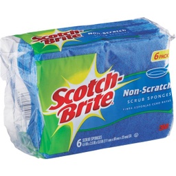 [526-5 / 526-6] 3M Scotch-Brite Zero Scratch Scrub Sponge, 4.4 In. x 2.6 In. x 0.7 In. (6-pack)