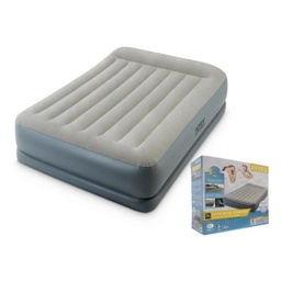 [64117 / 800-64117] Intex Queen Dura-Beam 12 In. Pillow Rest Mid-Rise Air Bed Mattress with Built-in Pump