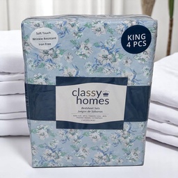 [CHKSSPD24083] Classy Homes Printed King Sheet Set