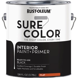 [380216] ****Rust-Oleum Sure Color Flat Black Interior Wall Paint and Primer, Gallon