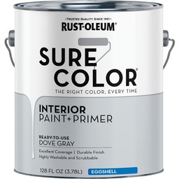[380223] ****Rust-Oleum Sure Color Eggshell Dove Gray Interior Wall Paint and Primer, Gallon