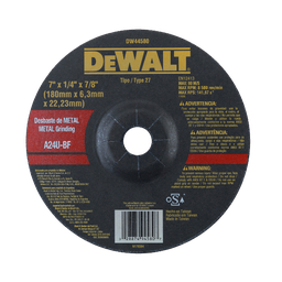 [DW44580] ****Dewalt Type 27 Metal Grinding Wheel 180 x 6.3 x 22.23mm 7 x 1/4 x 7/8 In.