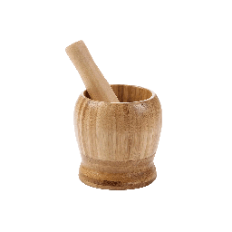 [BS40843] Baker's Secret Bamboo Mortar and Pestle Set 4.5 In. (11.5x10.8cm)
