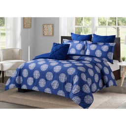 [BCSQ42247] Brighton Sonoma Print 6pc Queen Comforter Set, Navy