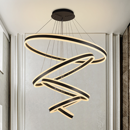 [3041COFFEE / 3041 RHC29358] Royal Homes LED Chandelier 342W, D: 7.8+15.7+23.6+31.5+39.3 In. Rings