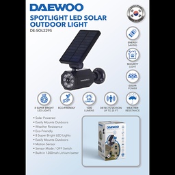 [DE-SOL2295] Daewoo Outdoor LED Solar Spotlight with Motion Sensor