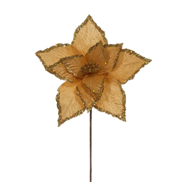 [831-AMX044-24116B] ****Miro Christmas Poinsettia 11P 35x40cm Gold