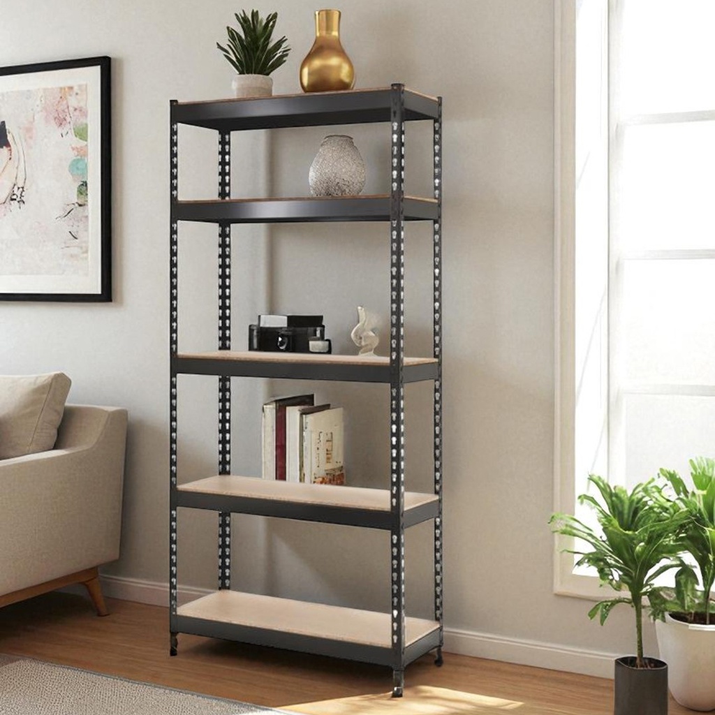 Do it Best L-Beam 5-Tier Shelving 34x14x72in, Black Steel