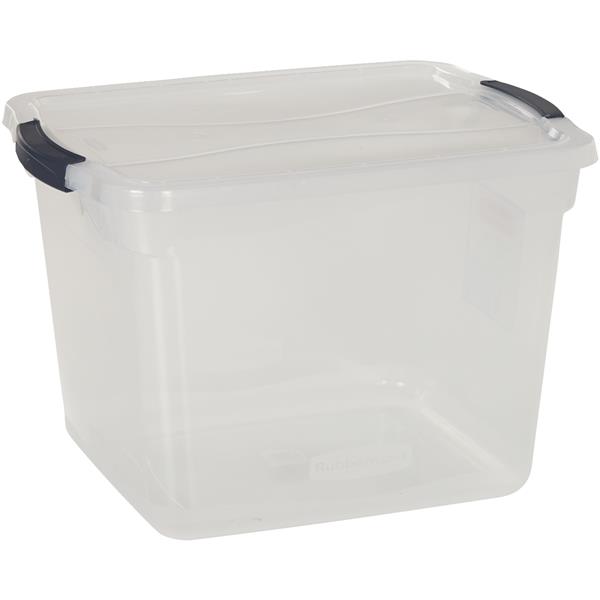 Rubbermaid Clever Store Latching Lid Storage Tote 30 Qt. Clear
