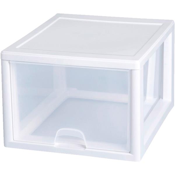 Sterilite 27 Quart Stackable Storage Drawer 14 x 10.25 x 17 In., White