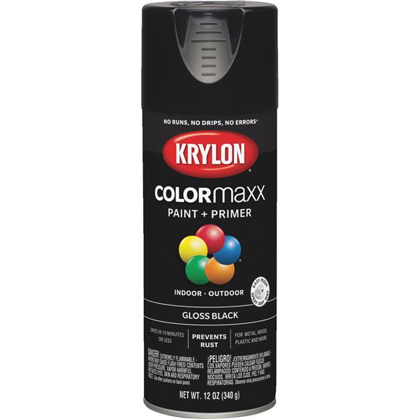 Krylon ColorMaxx12 Oz. Gloss Spray Paint, Black