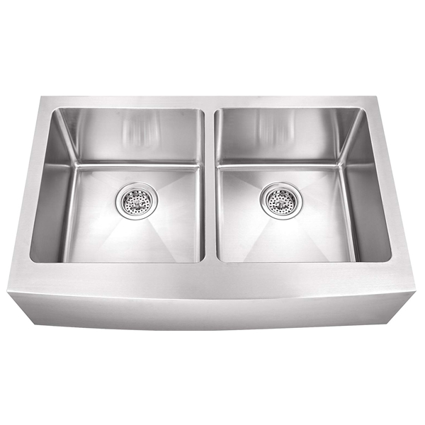 Royal Homes Double Bowl Apron Kitchen Sink 33" x 18" (838 × 457 mm) 304 Stainless